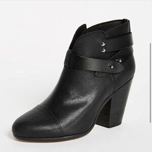 Rag  Bone   Harrow   Black Genuine Leather Ankle Boots Size 40 US 9
